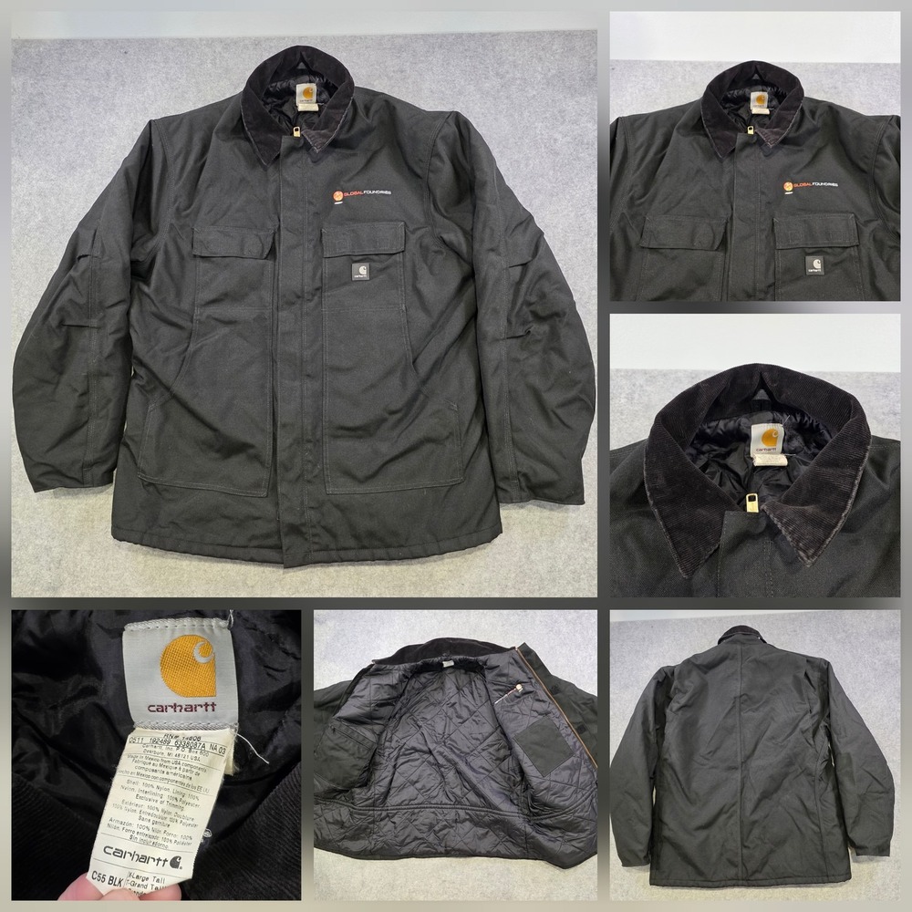 Carhartt Extremes Arctic Coat Mens XLT Black Quilted GlobalFoundries C55 BLK